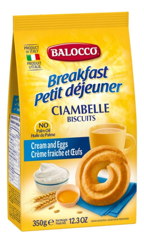 Ciambelle Galletas Con Crema Y Huevos Frescos Balocco 350g