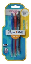 Comprar Set X3 Boligrafos Retractil Paper Mate Colores Surtidos 1mm Tinta Multicolor Exterior Transparente