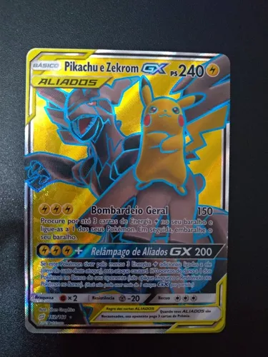 Carta Pokémon GX Pikachu e Zekrom - Hobbies e coleções - Lourdes