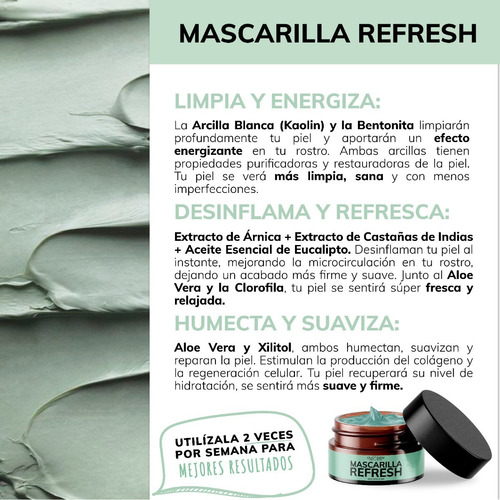 Imagen 5 de 9 de Mascarilla Facial Hidratante Con Arcillas Puras Y Aloe Vera
