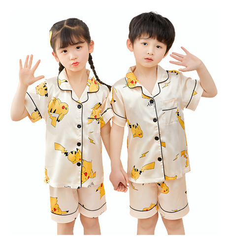 Conjunto De Pijama Corto Para Niños Y Niñas Impresión Lindo 