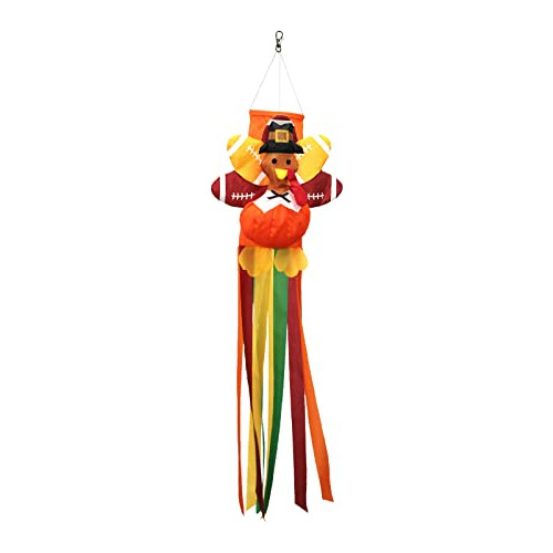 Turkey Windsock Thanksgiving Holiday Outdoor Hanging De...