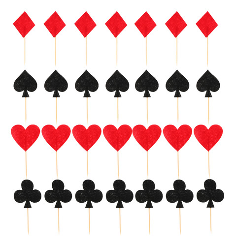 Tarjeta Insertable Para Tartas Vegas Poker, 40 Unidades