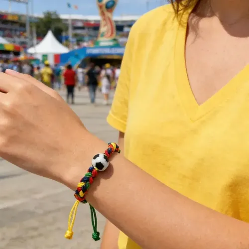 Pulseras De Fútbol Trenzadas Ajustables Accesorio Fanático