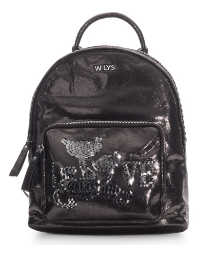 Mini Backpack Love Glitter Gris Wilys Mochila