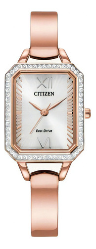 Reloj Citizen Eco-drive Crystal Em0983-51a Time Square Color De La Correa Oro Rosa