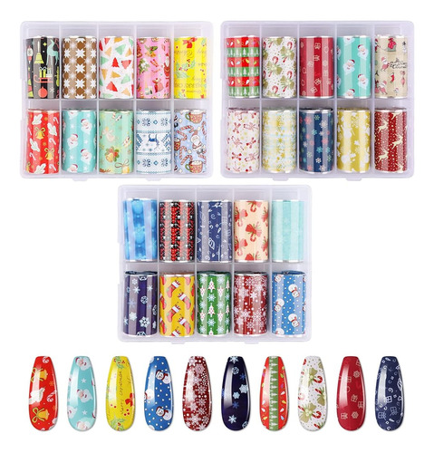 ~? 30 Roll Christmas Nail Foil Transfer Stickers, Torokom Wi