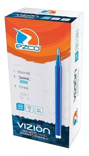 Boligrafo Borrable Vizion Azul 0.7mm Ezco
