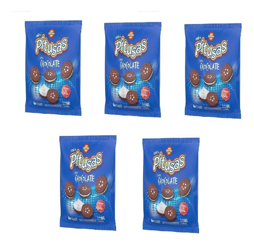 Pack X 5 Galletitas Mini Pitusas Chocolate X 160grs