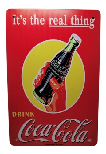Letrero Adorno Pared 20 X 30 Cm Coca Cola Drink