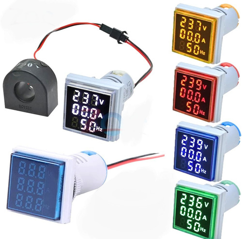 Voltimetro Digital 3 En 1 Voltaje Amperaje Frecuencia Hertz 