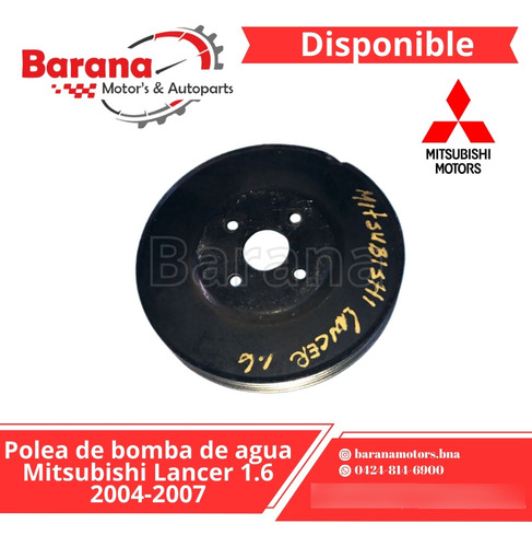 Polea Bomba De Agua Mitsubishi Lancer 1.6 2004-2007