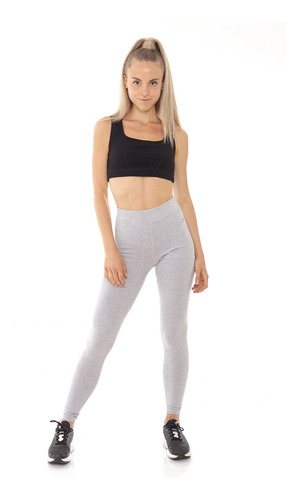 Calza Mujer Lisa Básica Algodón Y Lycra Tiro Alto 4587