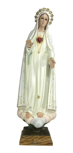 Estatua Virgen Fatima Con Ojos Vidrio Imagen D Portugal 87cm