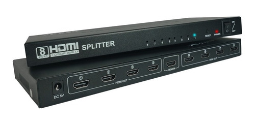 Splitter Hdmi 1 Entrada Para 8 Saídas Mesma Imagem Fullhd