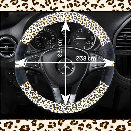 Imagen 5 de 10 de Funda Cubre Volante Auto Animal Print Mujer Pvc + Tpe