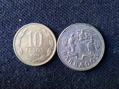 Moneda Barbados 25 Centavos Níquel 1980 (c9)