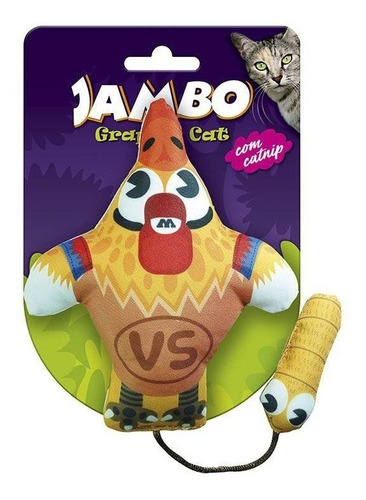 Imagem 1 de 8 de Brinquedo Com Catnip De Gato Grafic Bird Laranja Jambo Pet
