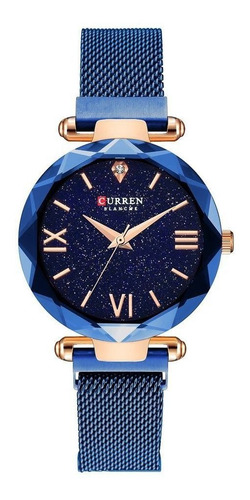 Relógio Feminino Curren Analógico C9063l - Azul E Rose