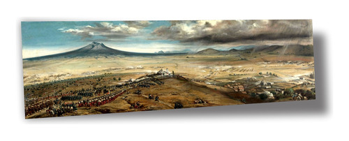 Lienzo Canva Decoración Arte México Batalla De Puebla 33x100