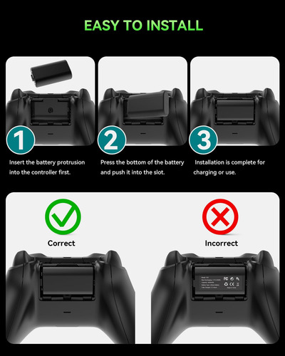 Paquete De 2 Baterías Recargables 4440 Mwh Para Xbox