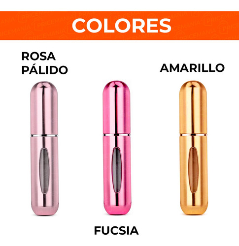 Imagen 4 de 8 de Mini Perfumero Portatil Recargable 5ml Ideal Viajes Colores