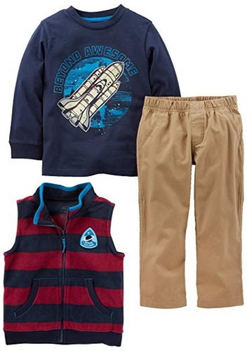 Set 3 Piezas Conjunto De Ropa Invierno Niños 2 Marca Carters