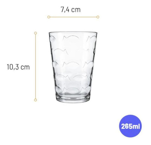 Jogo De Copos Nadir Ritmos Laguna 265ml Com 6 Peças