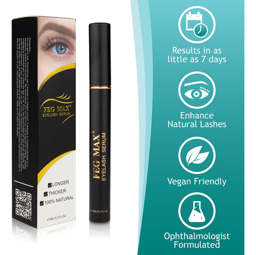 Sérum De Pestañas Feg Max Para Pestañas Y Cejas, 6 Ml