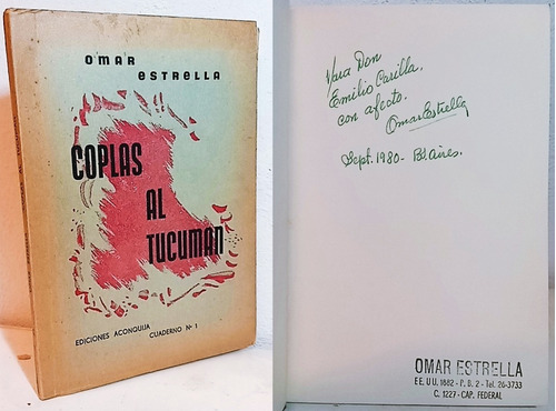 Omar Estrella Coplas Al Tucumán - 1º Edición 1977 Firmado