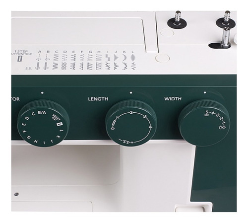 Imagen 2 de 3 de Máquina de coser recta Janome 1522 portable verde 220V - 240V