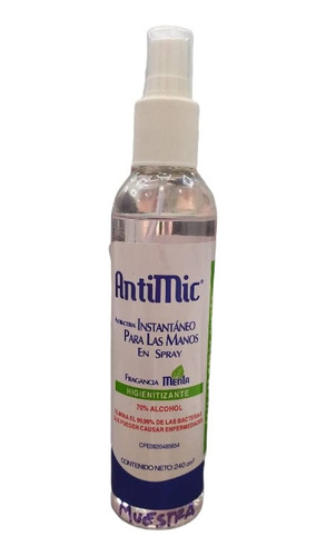 Antibacterial Instantaneo P/manos Spray 240ml Menta Antimic