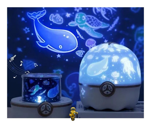 Imagem 8 de 8 de Luminária De Mesa Infantil Projetor Luzes Abajur 360° Ks201