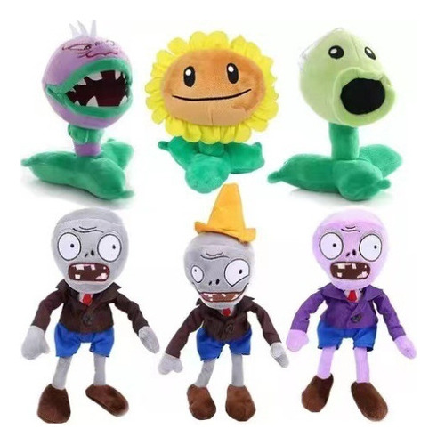 Juego clásico de plantas Smash Zombie, juguetes de peluche, colores, 6 juegos
