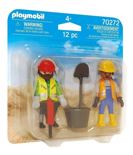 Imagem 2 de 3 de Playmobil - Pack 2 Figuras Trabalhadores Da Construção 70273