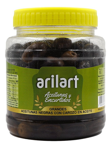 Aceitunas Negras Naturales Grandes Aceite X 1 Kg - Arilart