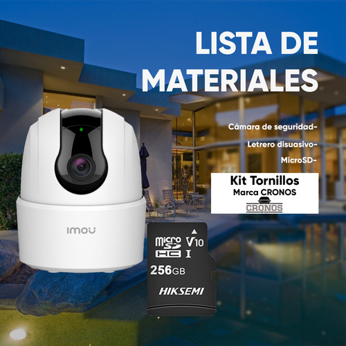 Imou Cámara Ta22cn-plus-256 Ranger 2mp Con Microsd 256gb Y Letrero Disuasivo Ip Domo Motorizado Wifi H.265 Autotracking Detección De Humanos Modo Privacidad Micrófono Y Bocina Integrada 3.6mm Ta22cn A