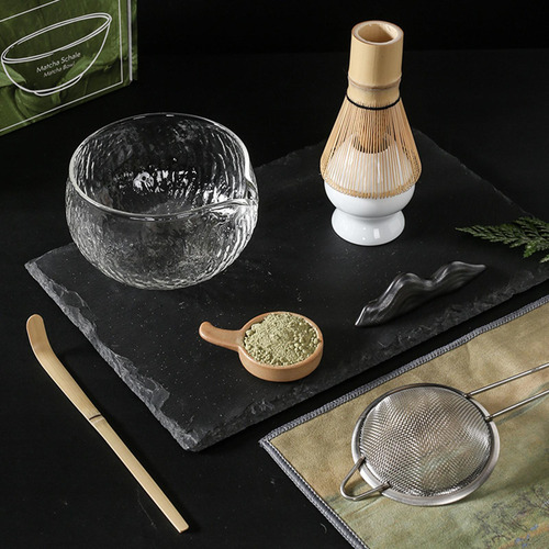 Juego De Batidor De Matcha Japonés Tradicional 3x Con Negro