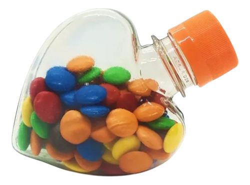 10 Envases Plasticos Pet 125cc Souvenirs Corazoncito C/tapa