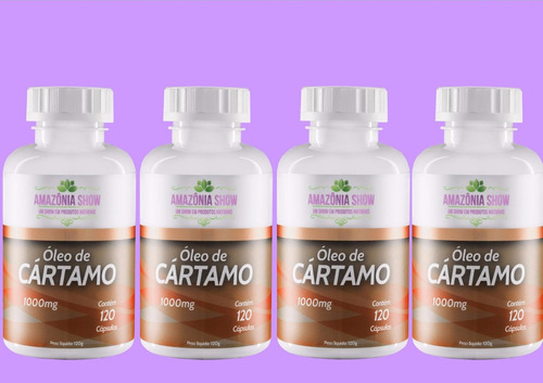 4 Frasco De Oleo De Cartamo 120 Capsulas De 1000mg