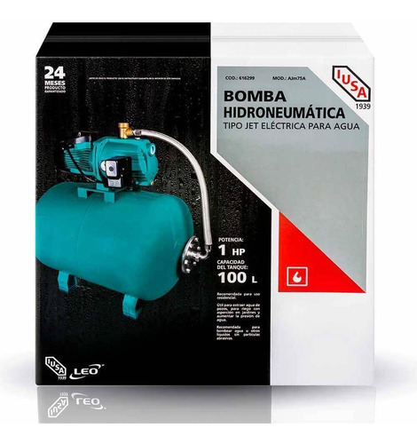 Imagen 5 de 5 de Hidroneumático Bomba Jet 1 Hp Tanque 100 Litros
