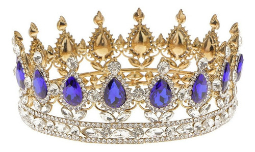 Tiaras De Diamantes De Imitación Rey Reina Corona Chapado En
