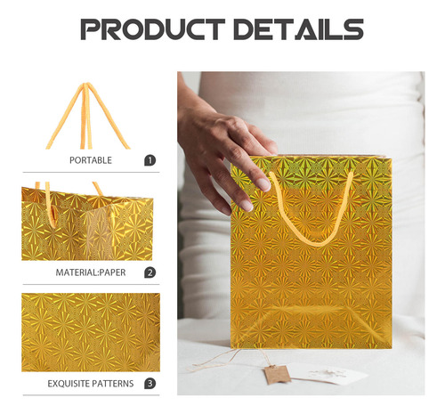 12pcs Gift Bags Shiny Bags Gift Bags With Handles Wedding