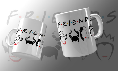 Taza Villanas Disney Regalo Con Portavasos De Coleccion