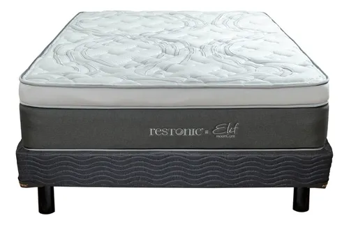 comprar Colchón Con Box Matrimonial Restonic Elif, Firmeza Media Rs Color Gris