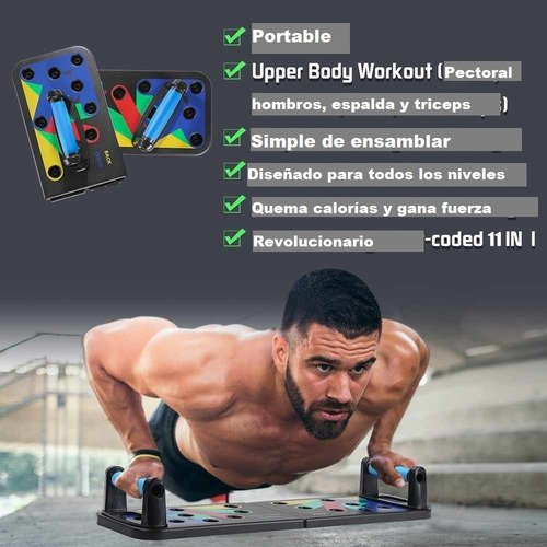 Imagen 8 de 10 de Push Up Barra Tablero Para Planchas Flexiones Multi