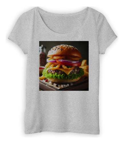 Remera Mujer Hamburguesa Sanguche Comida Restauran