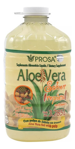 Aloe Vera Prosa Suplemento Líquido Sabor Tropical 3.785 L