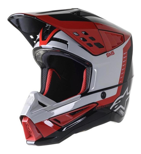 Capacete Motocross Alpinestars Sm5 Beam -moto/mx/enduro Cor Vermelho BRILHO Tamanho do capacete G