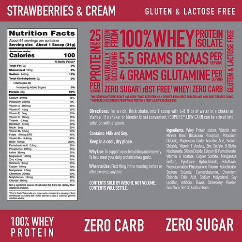 Imagen 3 de 6 de Isopure Original Zero Carb 3 Lbs Nature´s Best